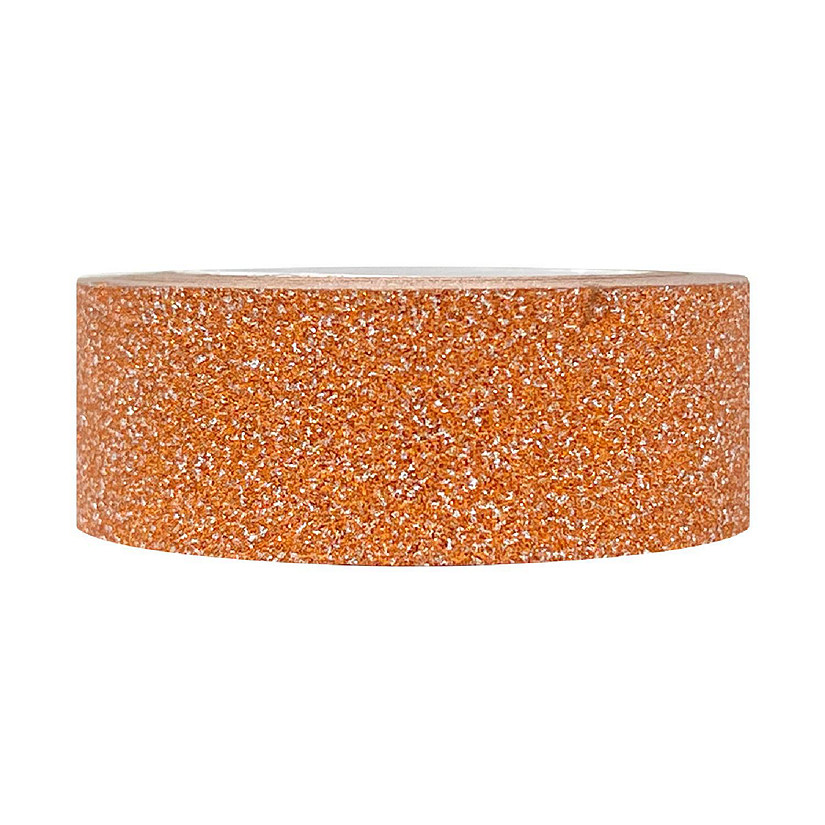 Wrapables Decorative Glitter Washi Masking Tape, Orange Image