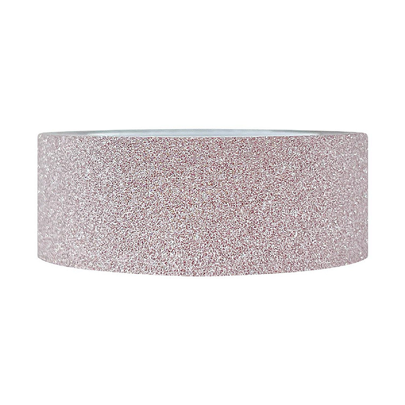 Wrapables Decorative Glitter Washi Masking Tape, Pastel Pink Image