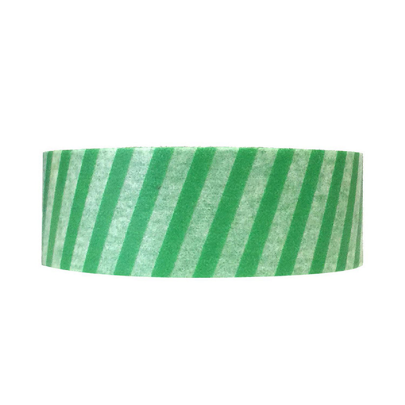 Wrapables Decorative Washi Masking Tape, Aqua Diagonal Stripes Image
