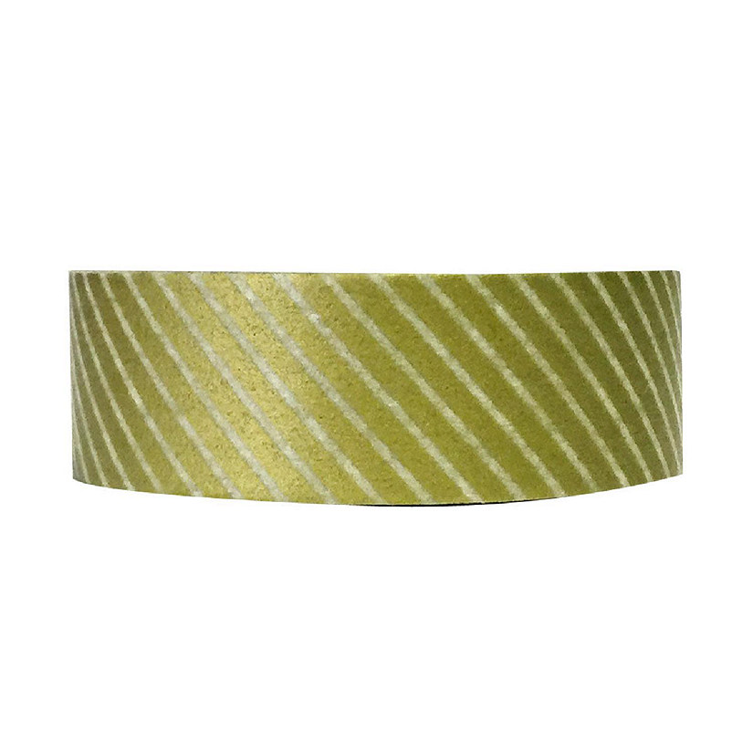 Wrapables Decorative Washi Masking Tape, Diagonal Gold Image