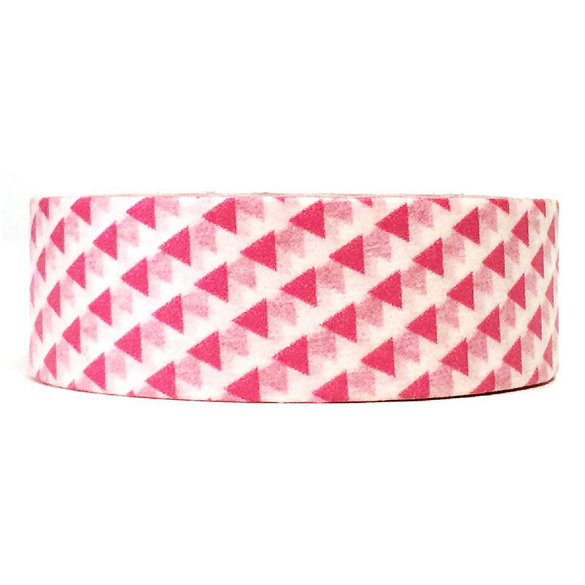 Wrapables Decorative Washi Masking Tape, Floating Trianges Pink Image