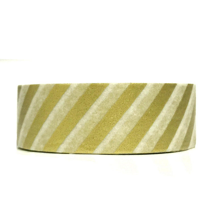 Wrapables Decorative Washi Masking Tape, Gold Slant Image