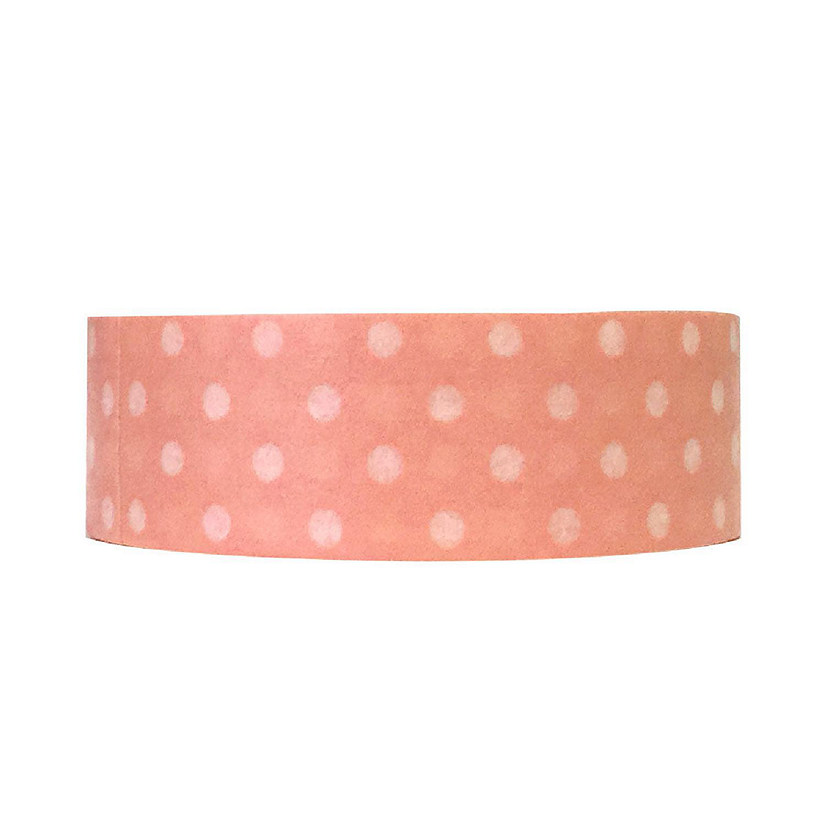 Wrapables Decorative Washi Masking Tape, Light Coral Dots Image