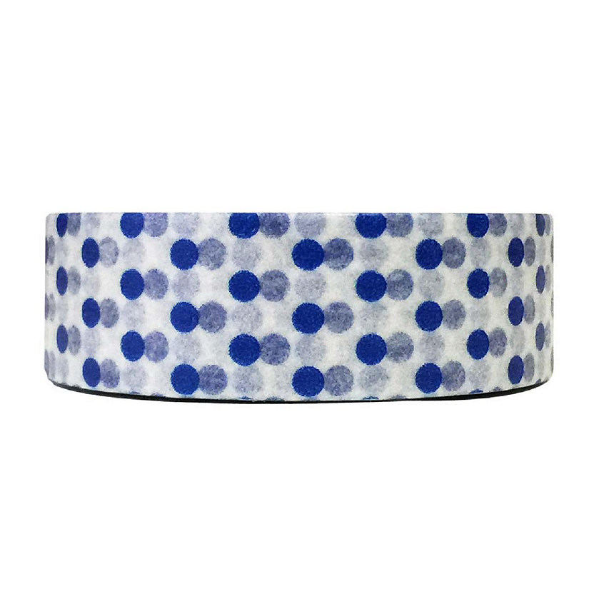 Wrapables Decorative Washi Masking Tape, Medium Royal Blue Dots Image