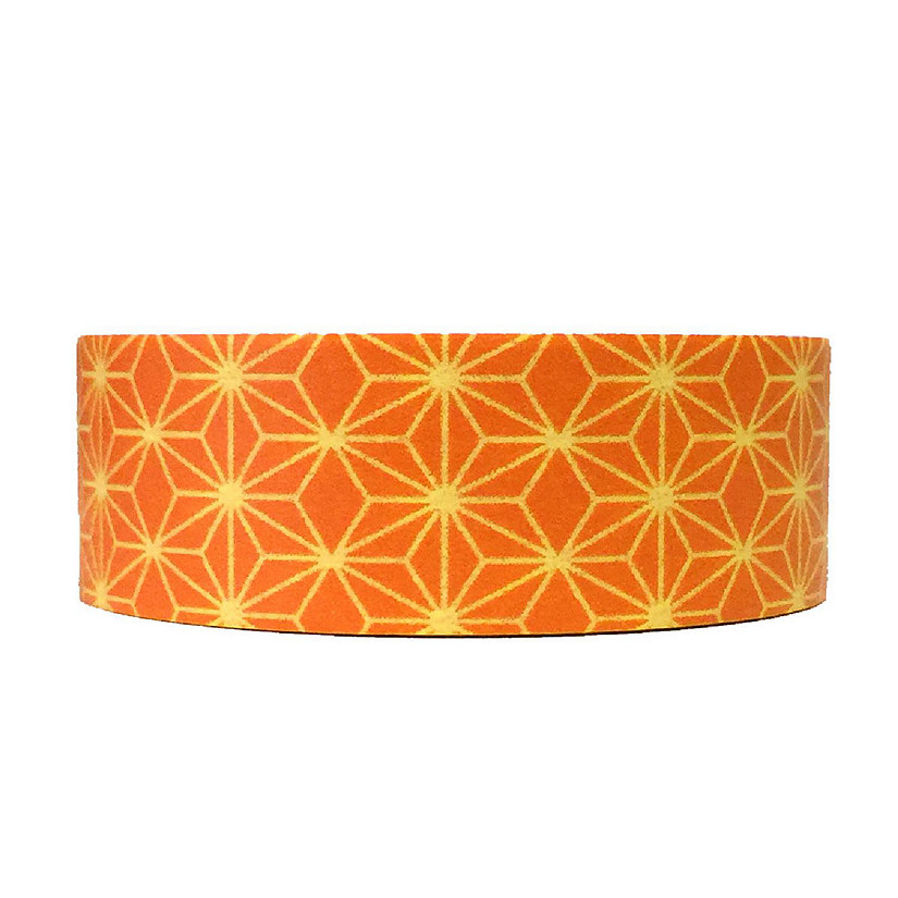 Wrapables Decorative Washi Masking Tape, Orange Star Flower Image