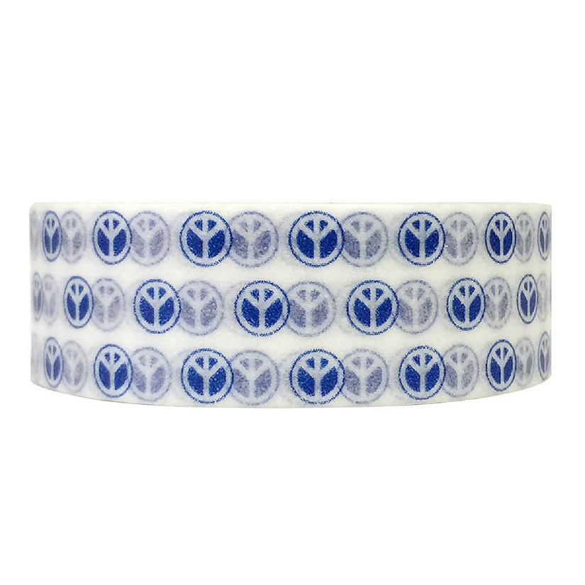 Wrapables Decorative Washi Masking Tape, Peace Royal Blue Image