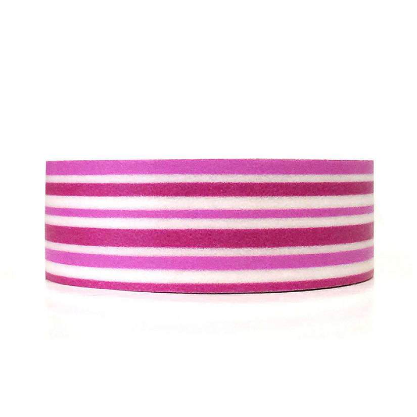 Wrapables Decorative Washi Masking Tape, Pink Blush Stripes Image
