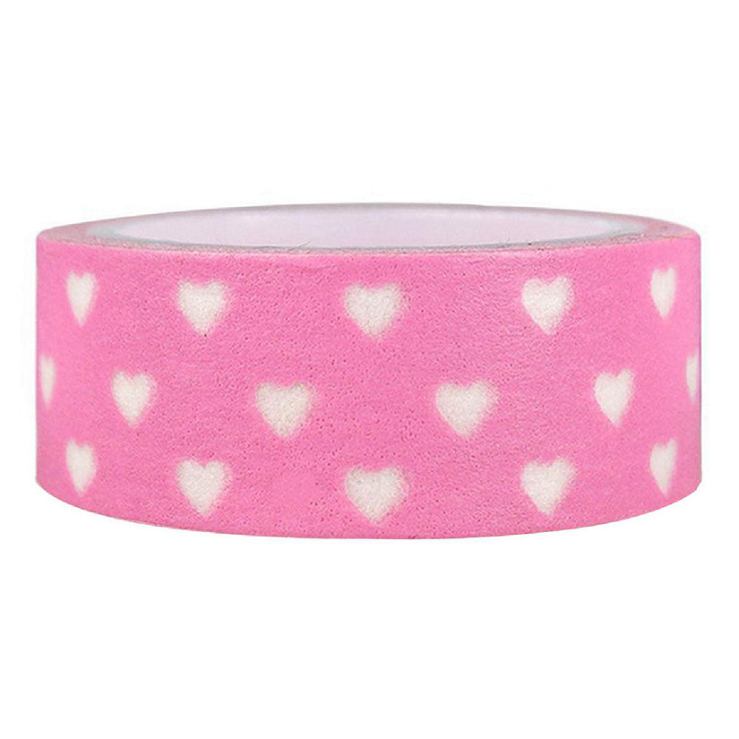 Wrapables Decorative Washi Masking Tape, Pink Petite Hearts Image