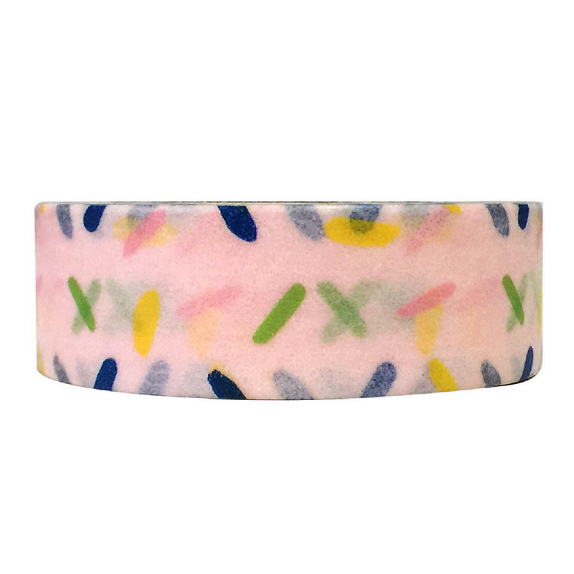 Wrapables Decorative Washi Masking Tape, Pink Sprinkles Image