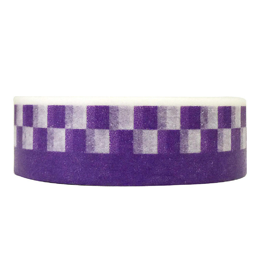 Wrapables Decorative Washi Masking Tape, Purple Tiles Image
