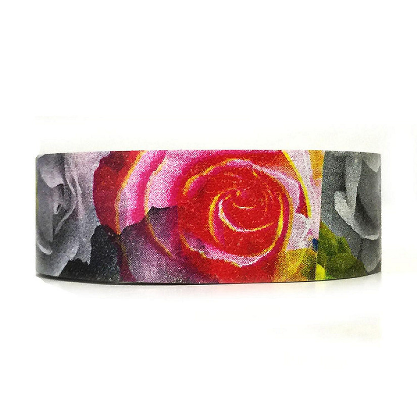 Wrapables Decorative Washi Masking Tape, Rose Photo Image