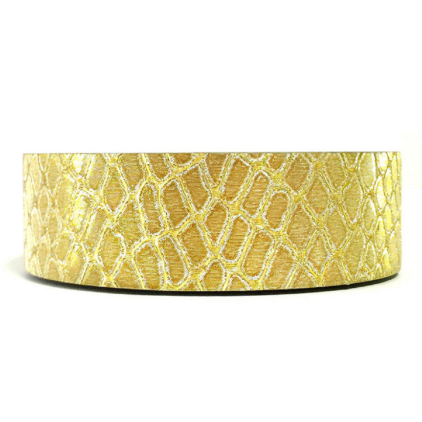 Wrapables Decorative Washi Masking Tape, Shiny Gold Snake Print Image