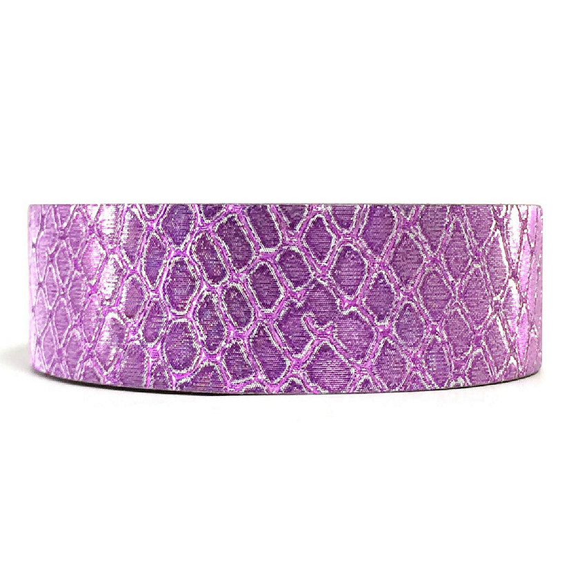 Wrapables Decorative Washi Masking Tape, Shiny Purple Snake Print Image