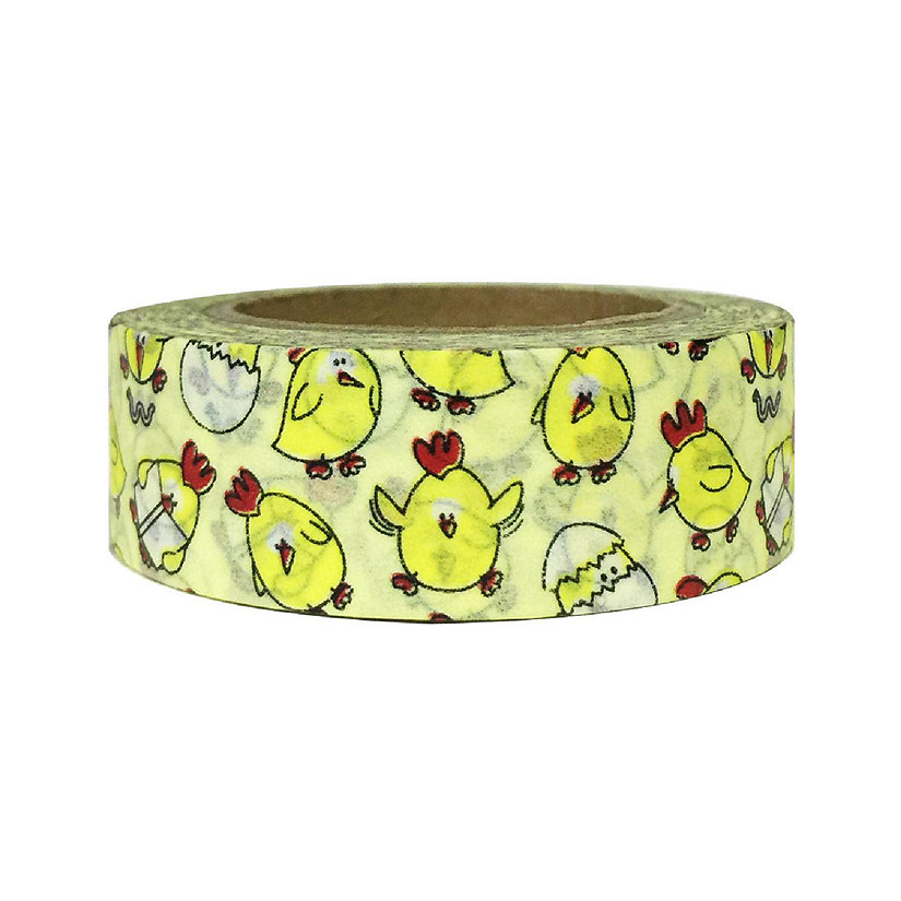 Wrapables Decorative Washi Masking Tape, Silly Chickens Image
