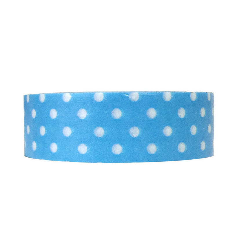 Wrapables Decorative Washi Masking Tape, Sky Blue Dots Image
