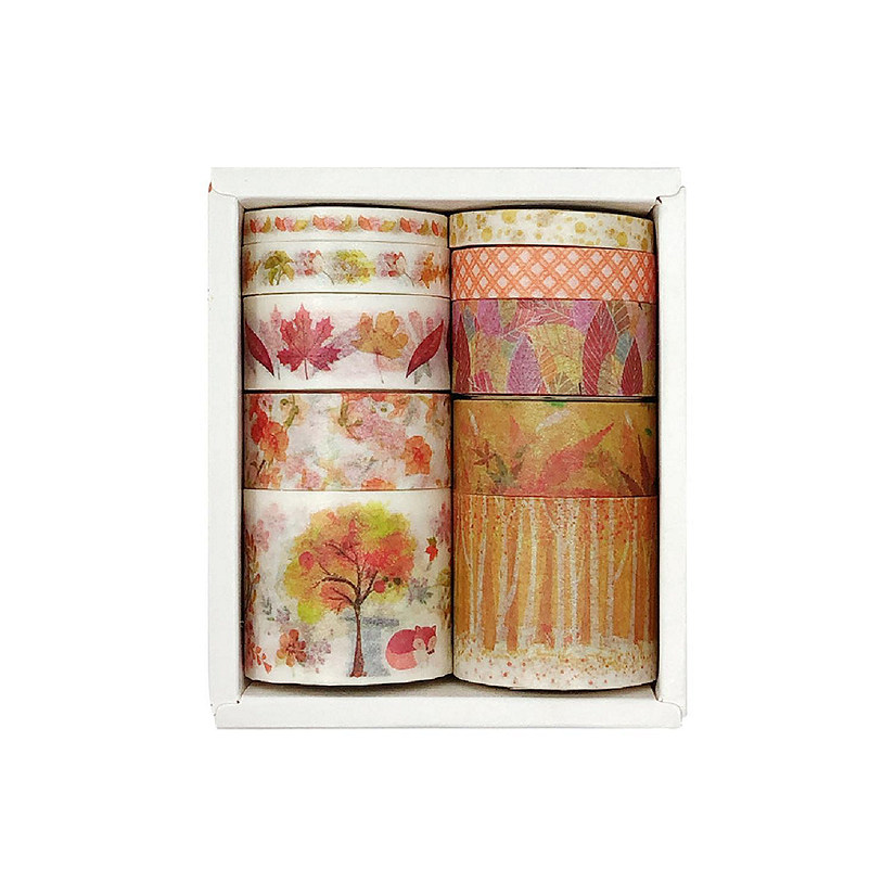 Wrapables Decorative Washi Tape Box Set (10 Rolls), Autumn Image