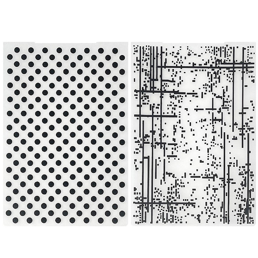 Wrapables Embossing Folder Paper Stamp Template for Scrapbooking, Card Making, DIY Arts & Crafts (Set of 2), Dots and Lines Image