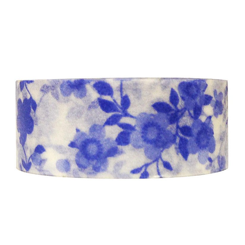Wrapables Floral & Nature Washi Masking Tape, Blue Flowers Image