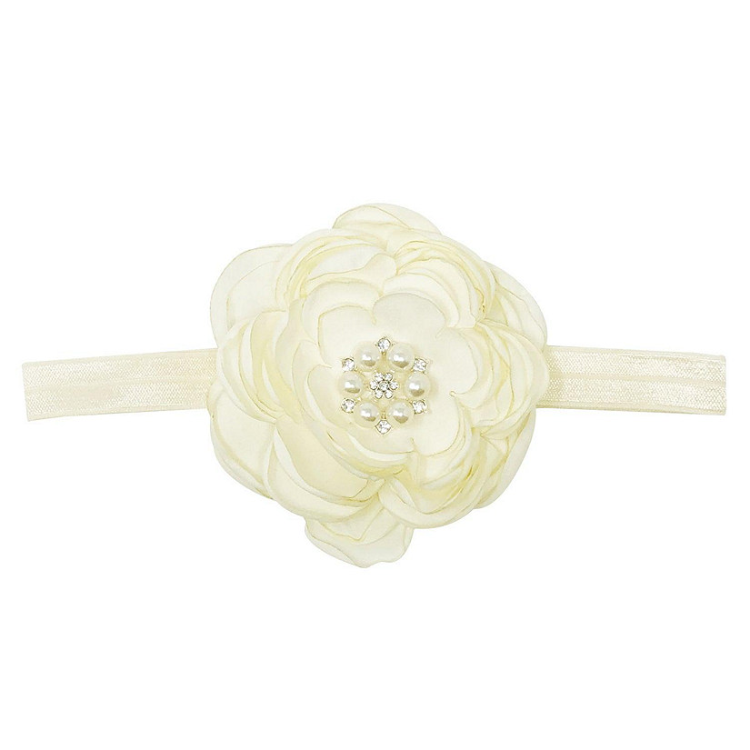 Wrapables Floral Headband Bridal Wreath Crown, Cream Image