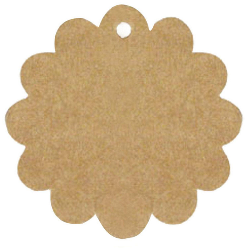 Wrapables Flower Gift Tags/Kraft Hang Tags with Free Cut Strings (50pcs) Image
