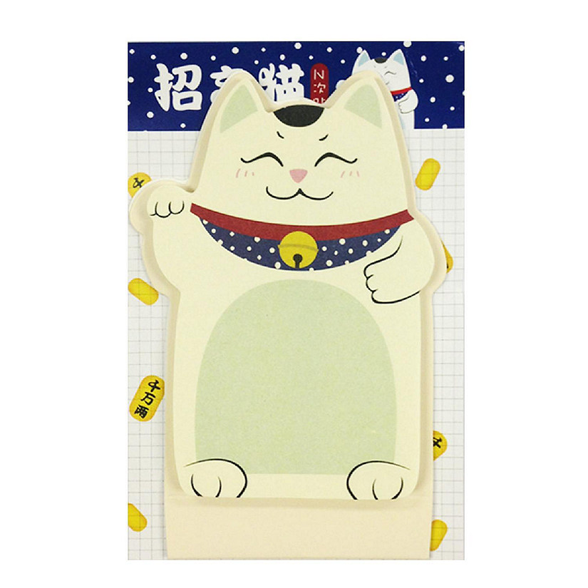 Wrapables Fortune Cat Memo Bookmark Sticky Notes (Set of 2), Green Image