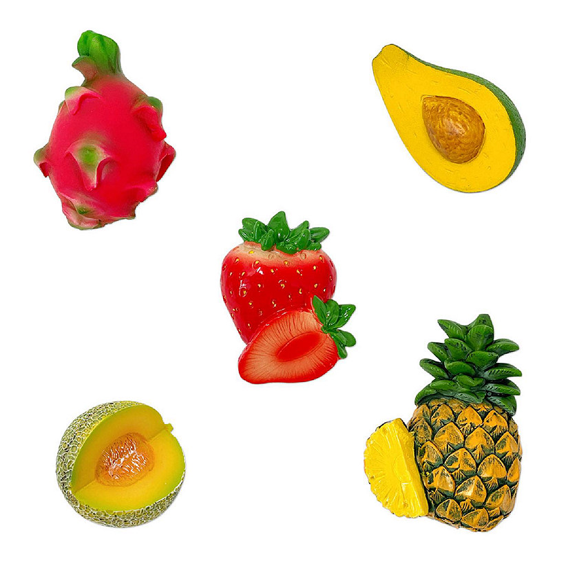 Wrapables Fruits 3D Resin Fridge Magnets, Food Simulation Refrigerator Magnets (Set of 5) Image