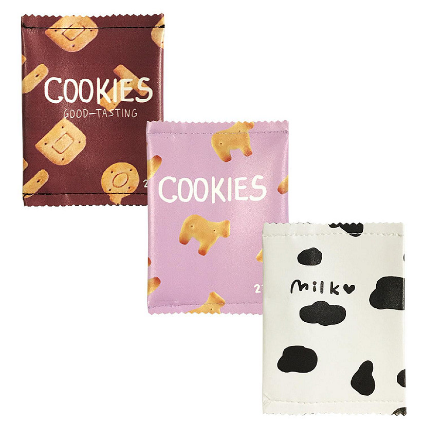 Wrapables Fun Foods Coin Pouch Mini Wallet (Set of 3), Cookies and Milk Image