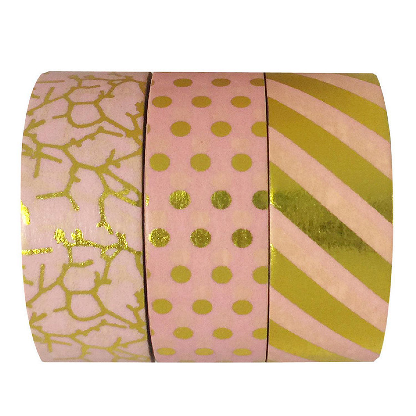 Wrapables Fun with Pink 10M x 15mm Washi Masking Tape (set of 3) Image