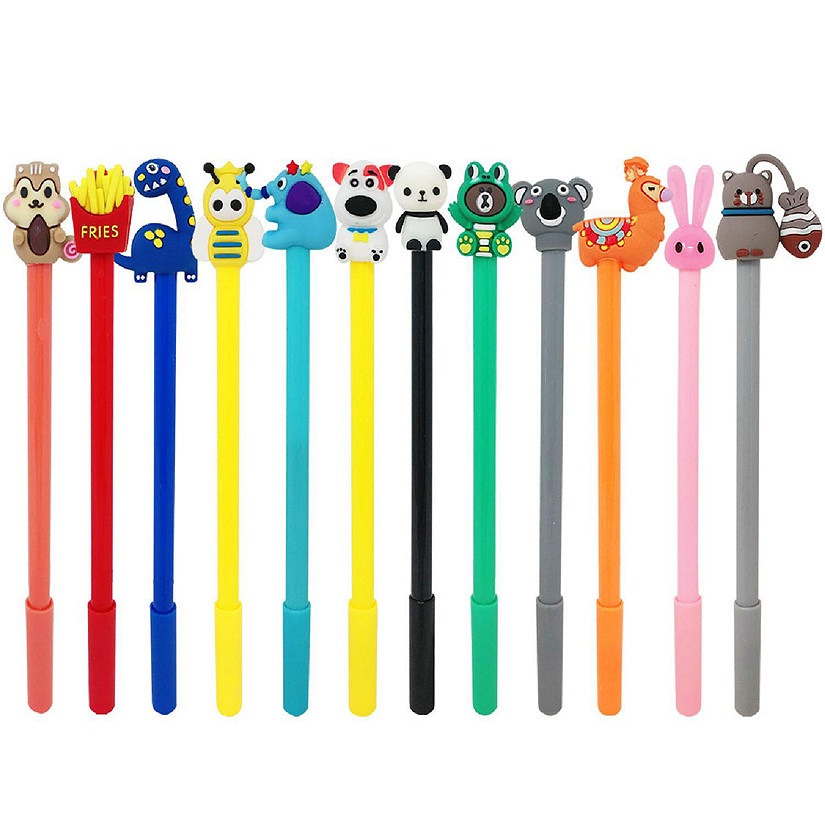 Wrapables Gel Pens (12 pack), Funny Characters Image