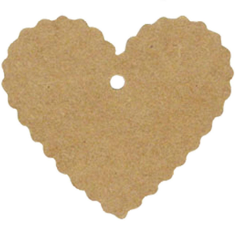 Wrapables Heart Gift Tags/Kraft Hang Tags with Free Cut Strings (50pcs) Image