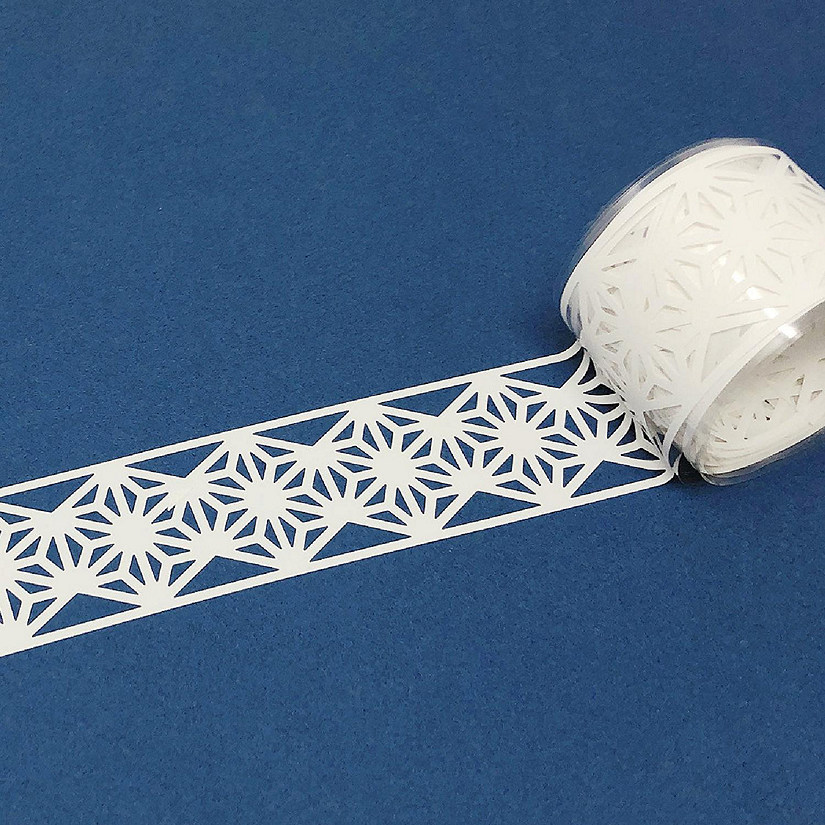 Wrapables Hollow Lace Pattern Washi Masking Tape 2M Length Total (Set of 2), White Geometric Image