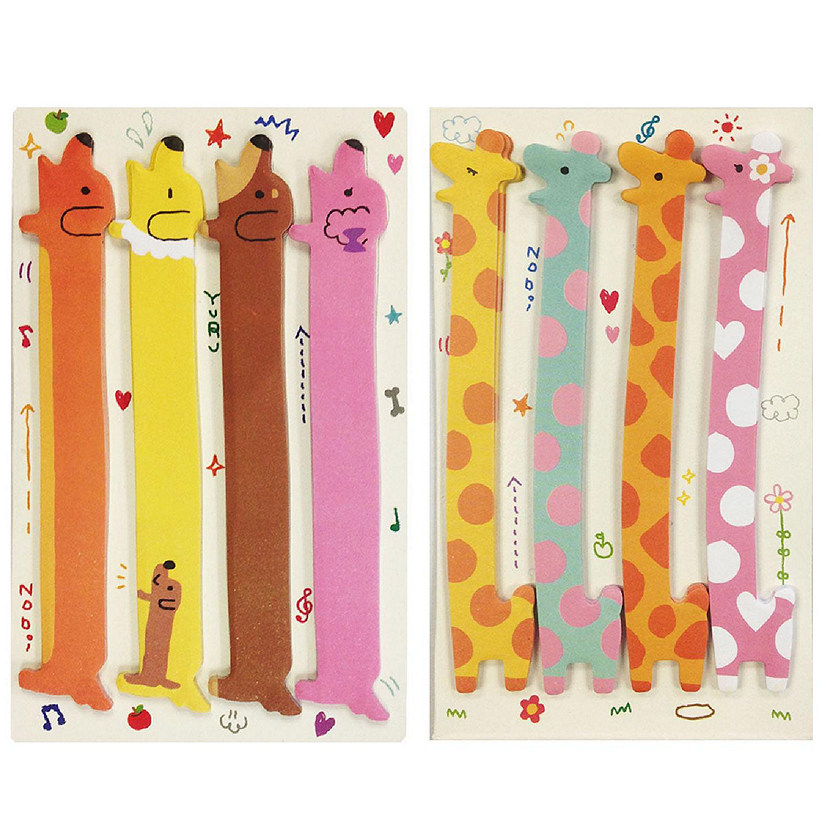 Wrapables Hot Dog,Giraffe Bookmark Flag Index Tab Sticky Notes, Set of 2 Image