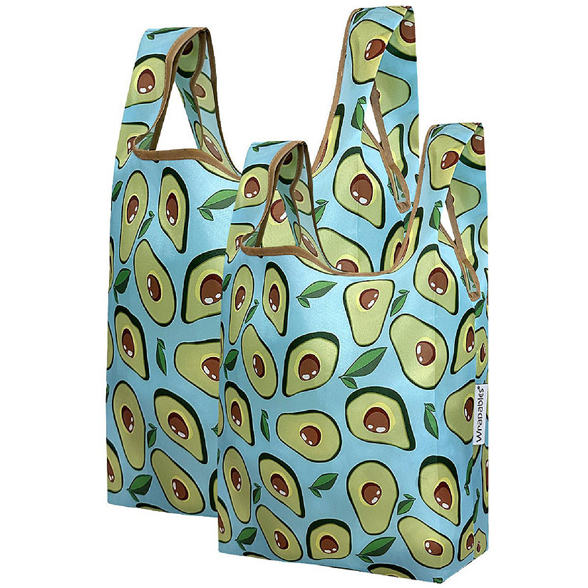 Wrapables JoliBag Nylon Reusable Grocery Bag, 2 Pack, Avocados Image