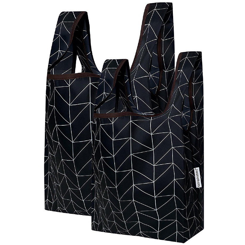 Wrapables JoliBag Nylon Reusable Grocery Bag, 2 Pack, Rhombus Image