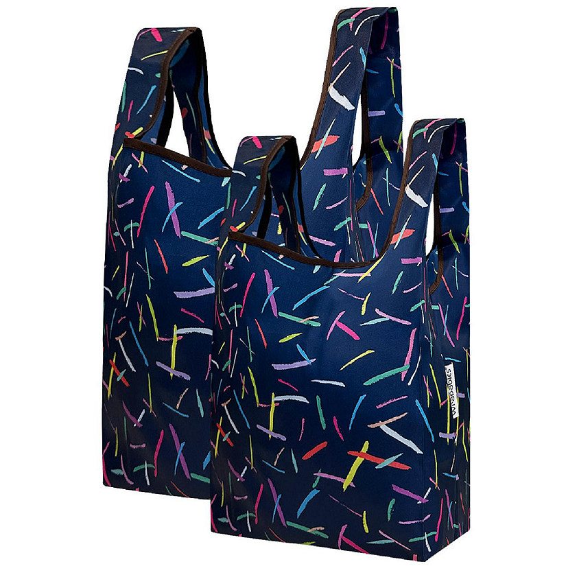 Wrapables JoliBag Nylon Reusable Grocery Bag, 2 Pack, Sprinkles Image