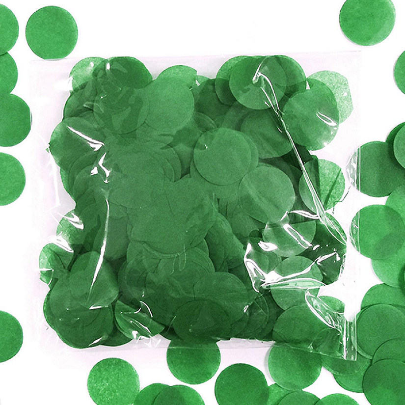 Wrapables Kelly Green Round Tissue Paper Confetti 1" Circle Confetti Image