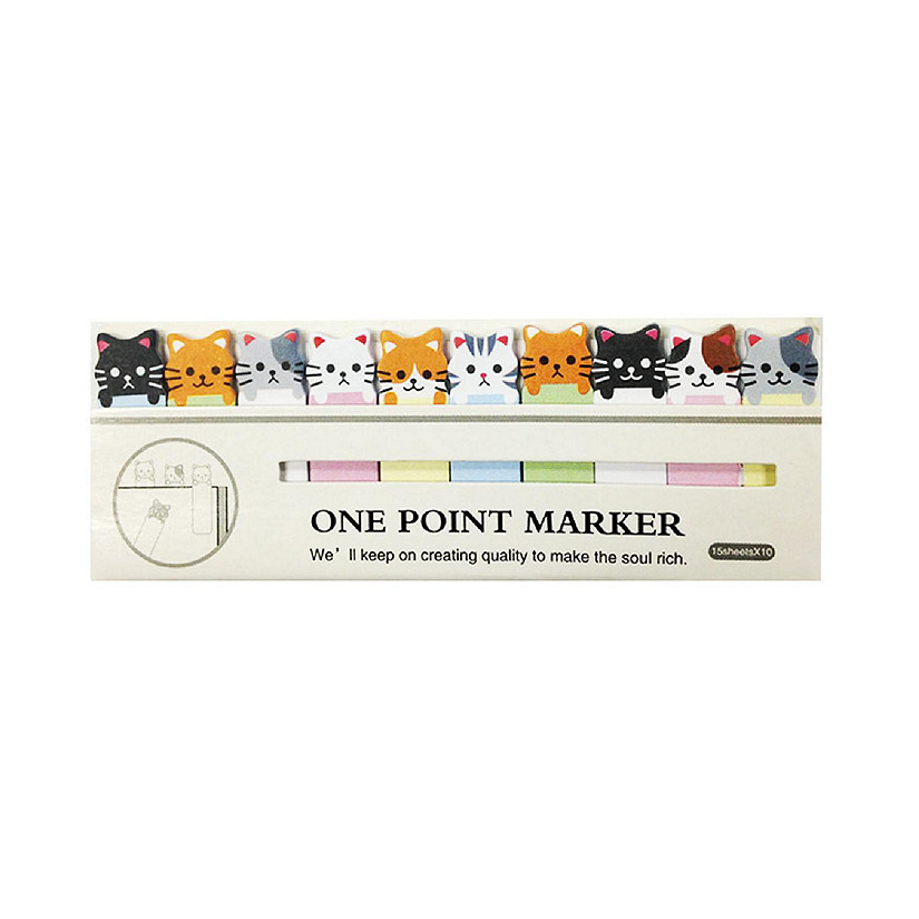 Wrapables Kitty Bookmark Flags Stationery Kitty Sticky Note Tabs (set of 2) Image
