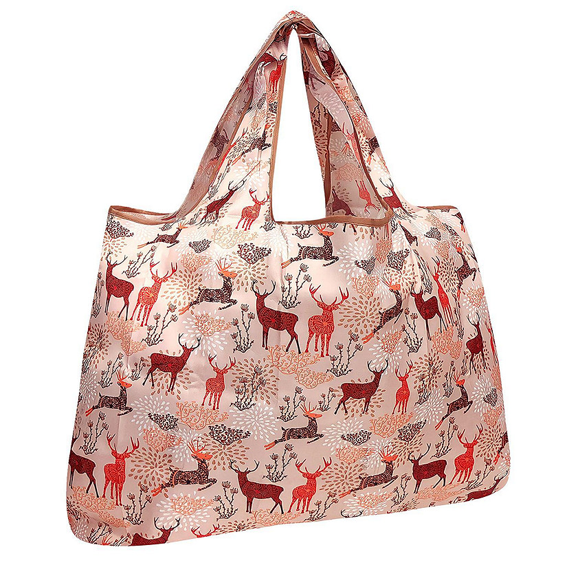Wrapables Large Foldable Tote Nylon Reusable Grocery Bag, Deer Image
