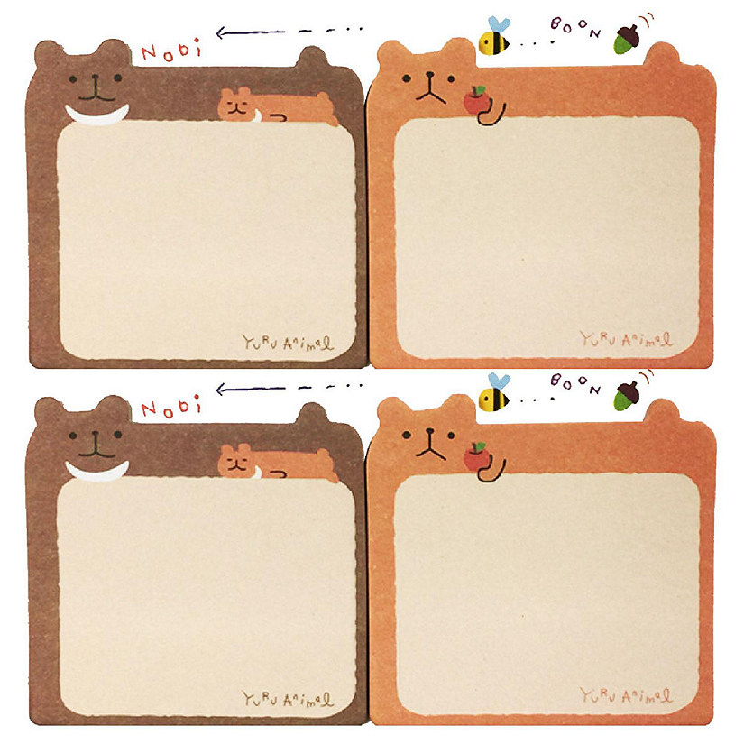 Wrapables Lounging Animal Memo Sticky Notes, Bear (Set of 2) Image