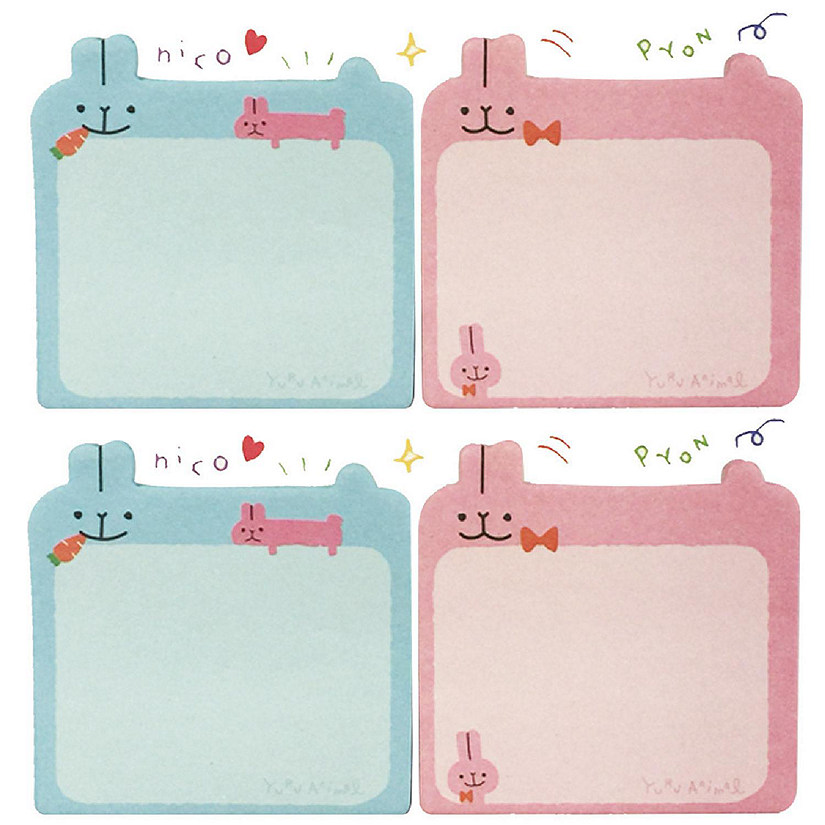 Wrapables Lounging Animal Memo Sticky Notes, Bunny (Set of 2) Image