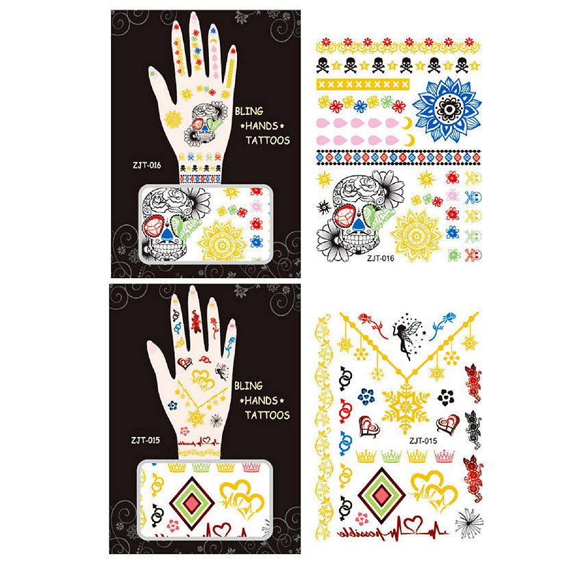 Wrapables Metallic Body Art Hand Tattoos, Remembrance and Fairy Tale Image