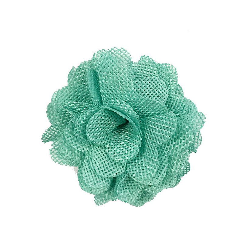 Wrapables Mint Shabby Chic Burlap Rose Flower 3 Inch Diameter (Set of 12) Image