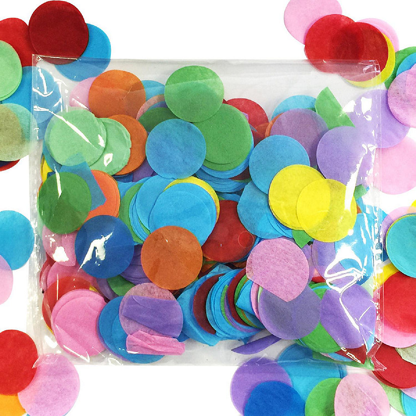 Wrapables Multi Color Mix Round Tissue Paper Confetti 1" Circle Confetti Image