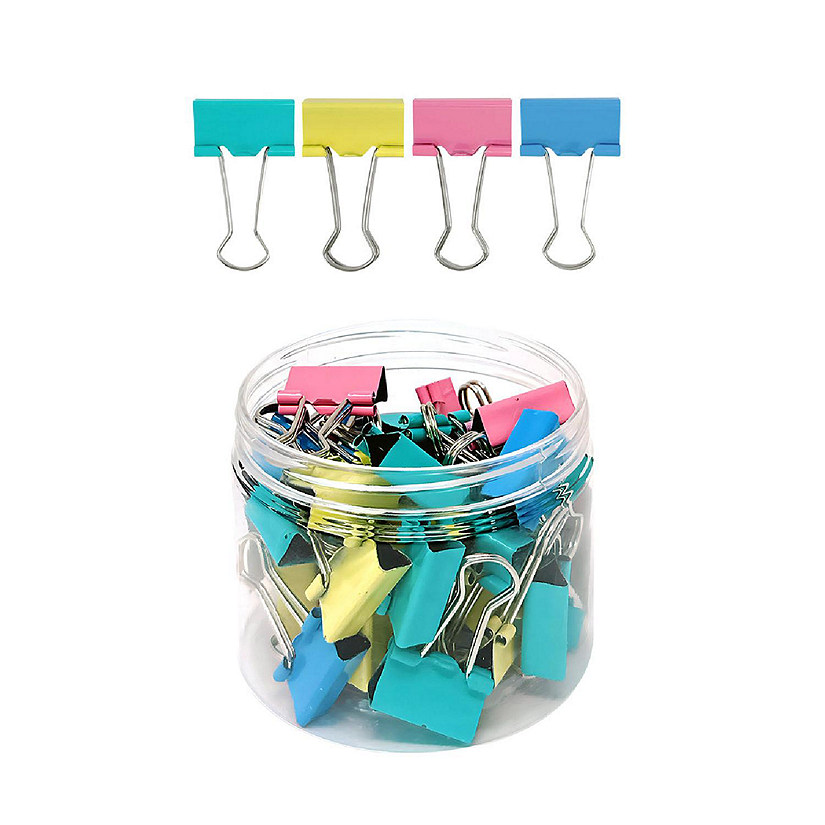 Wrapables Multicolor Small Binder Clips, Paper Clamps, Paper Clips, (Set of 40) Image