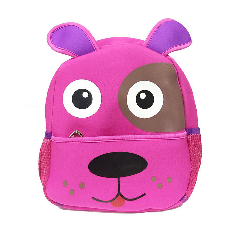 Wrapables Neoprene Fun Pals Backpack for Toddlers, Hot Pink Dog Image