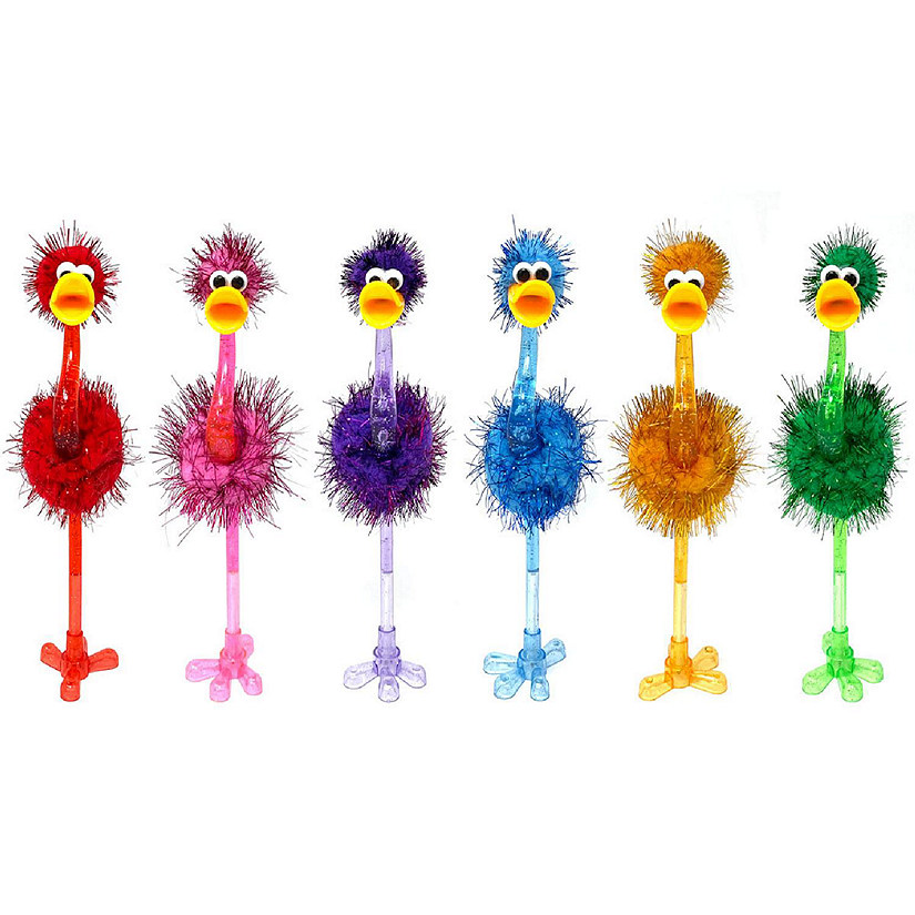 Wrapables Novelty Ostrich Ballpoint Pens (Set of 6) Image