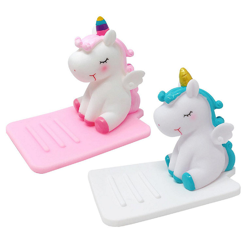 Wrapables Novelty Unicorn Hands Free Phone Stand (Set of 2) Image