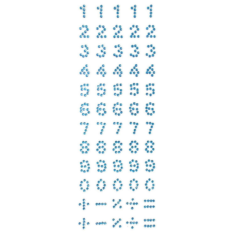 Wrapables Numbers Adhesive Rhinestones, Blue Image