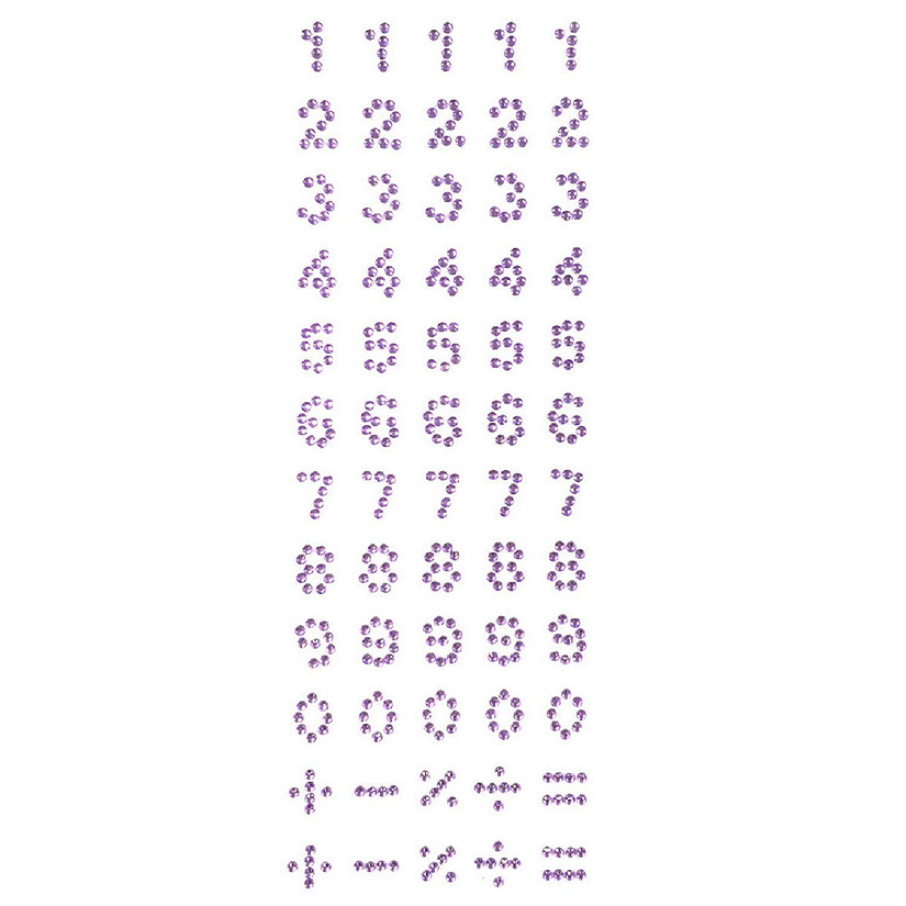 Wrapables Numbers Adhesive Rhinestones, Purple Image