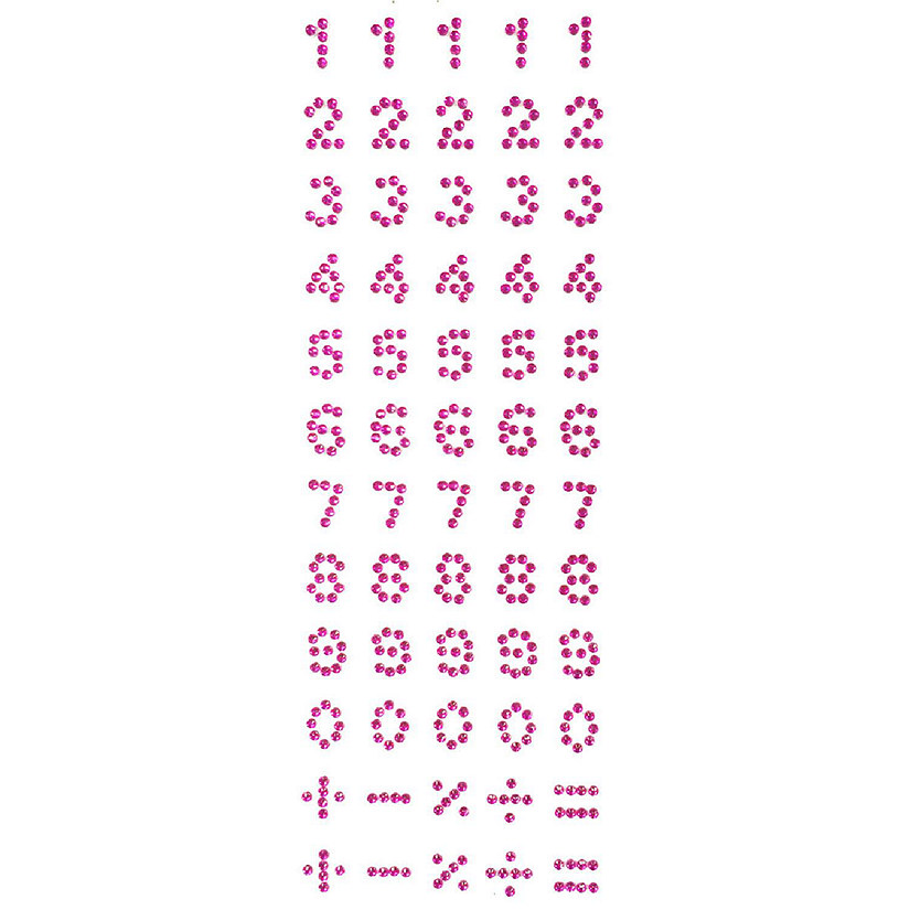 Wrapables Numbers Adhesive Rhinestones, Rose Red Image